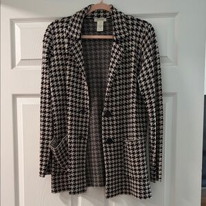 Max Studio Black and White Houndstooth Sweater